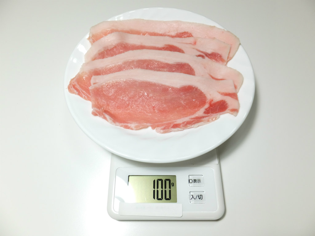 大型豚肉ロース カロリーと栄養成分 脂身つき 生 Garop